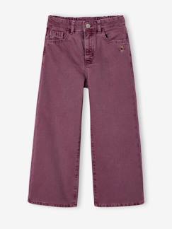 -Pantalon fille large couleur 