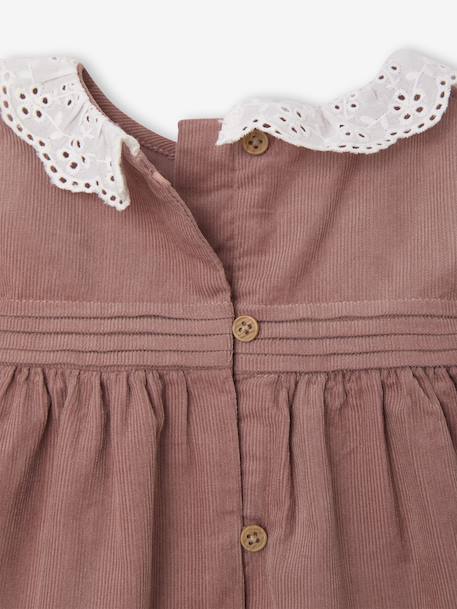 Ensemble naissance robe en velours + collants blush - vertbaudet enfant 