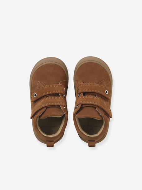 Bottillons à scratchs cuir souple bébé premiers pas bleu+bleu électrique+bleu jean+caramel+chocolat+lot marron+marron+ocre+sable+vert+vert sauge - vertbaudet enfant 