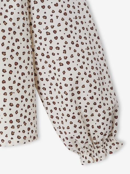 Chemise fille imprimée blanc+bleu ciel+écru - vertbaudet enfant 