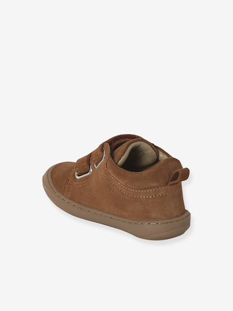 Babyslofjes van zacht leer met antislip blauw+bruin+chocoladebruin+felblauw+groen+jeansblauw+karamel+okergeel+saliegroen+veel bruin+zandbeige - vertbaudet enfant 