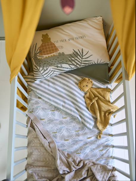 Housse de couette bébé TREK blanc imprimé - vertbaudet enfant 