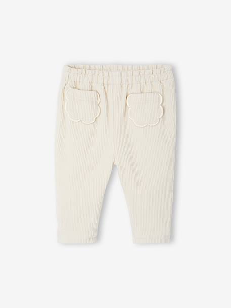 Broek in ribfluweel voor pasgeborenen ecru - vertbaudet enfant 
