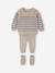 3-delig babypakje met gebreide trui + broek + sokken gemêleerd beige - vertbaudet enfant 