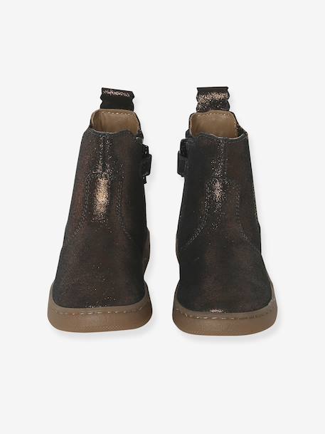 Leren meisjeslaarzen brons+goud+groen+kameel+marineblauw+veel bruin - vertbaudet enfant 