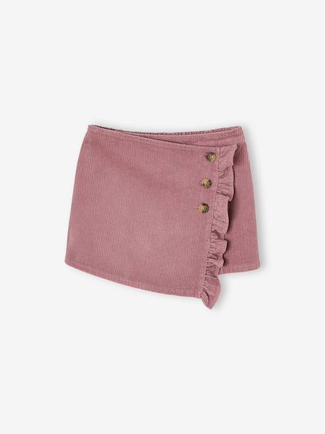 Fille-Jupe-Jupe-short fille en velours effet portefeuille
