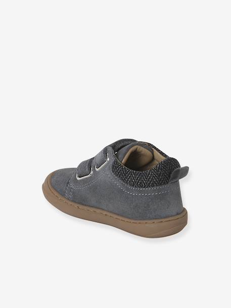 Babyslofjes van zacht leer met antislip blauw+bruin+chocoladebruin+felblauw+groen+jeansblauw+karamel+okergeel+saliegroen+veel bruin+zandbeige - vertbaudet enfant 