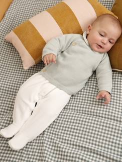 -Babypakje 3-delige set in effen tricot vestje + babyslaappakje + body