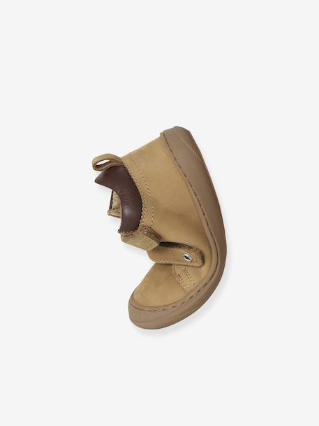 Babyslofjes van zacht leer met antislip blauw+bruin+chocoladebruin+felblauw+groen+jeansblauw+karamel+okergeel+saliegroen+veel bruin+zandbeige - vertbaudet enfant 