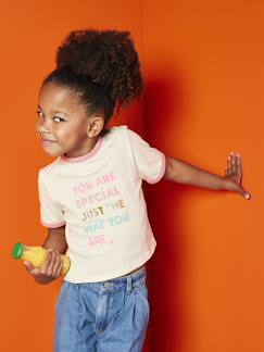 -T-shirt fille à message manches courtes fille