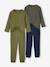 Lot de 2 pyjamas garçon en côtes kaki - vertbaudet enfant 