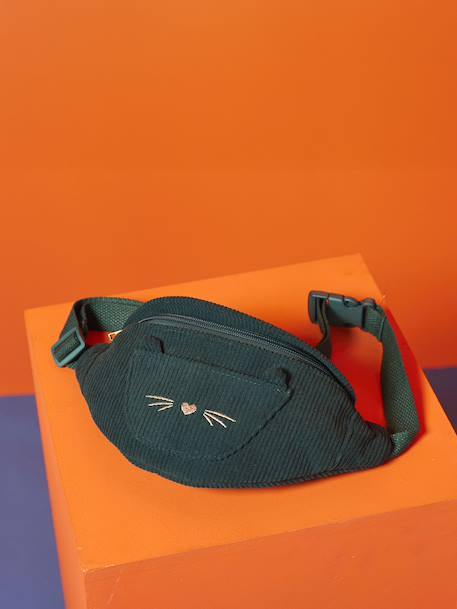 Sac banane animation poche chat fille double stone+écru+vert de gris - vertbaudet enfant 