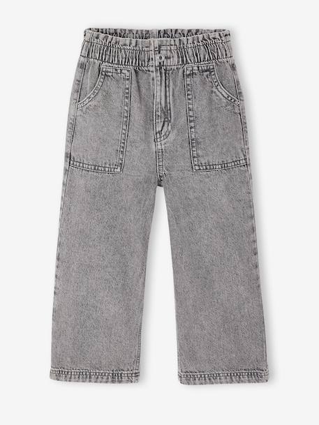 Jean fille large charpentier bleu clair+bleu moyen+denim gris - vertbaudet enfant 