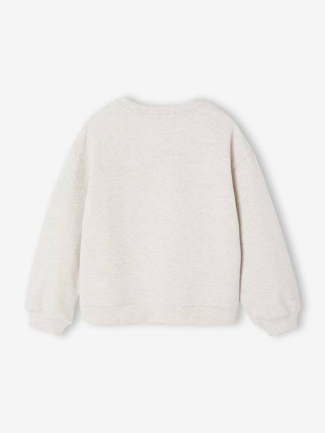Sweat fille Tic & Tac beige chiné - vertbaudet enfant 