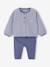 Gewatteerde babypakje vestje + broek blauw+ecru - vertbaudet enfant 