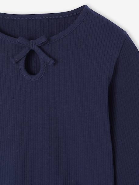 T-shirt met lange mouwen voor meisjes donkerpaars+marineblauw - vertbaudet enfant 