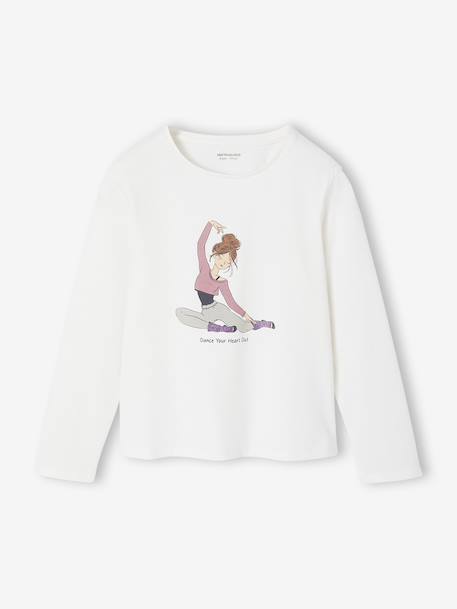 Fille-Collection sport-T-shirt motif danseuse sport fille manches longues