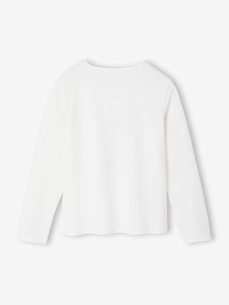 T-shirt met dansmotief voor meisjes met lange mouwen ecru - vertbaudet enfant 