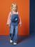 Wijde salopet van jeans voor meisjes denimgrijs+middenblauw+stone+zwart denim - vertbaudet enfant 