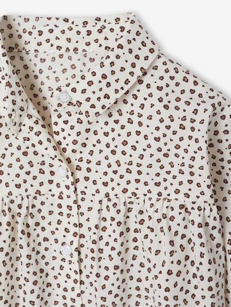 Chemise fille imprimée blanc+bleu ciel+écru - vertbaudet enfant 