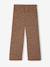 Wijde fleece legging voor meisjes bruin, bedrukt+marineblauw - vertbaudet enfant 