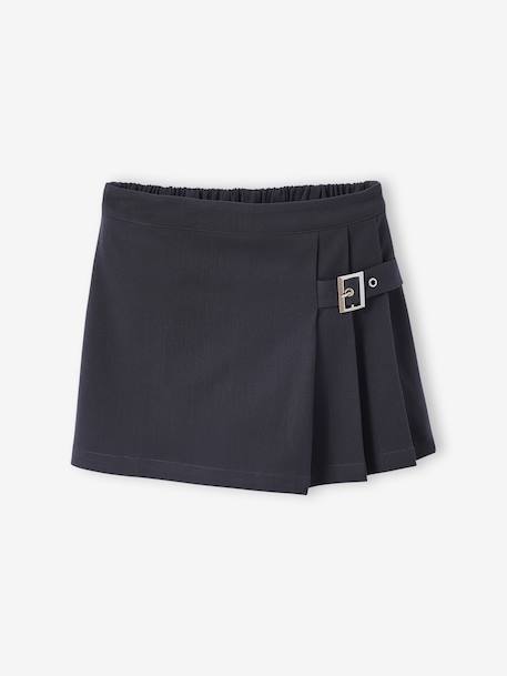 Jupe-short plissée fille anthracite - vertbaudet enfant 