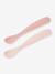 Lot de 2 cuillères ergonomiques 1er âge rose pâle - vertbaudet enfant 