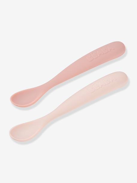Set van 2 ergonomische lepels 1e leeftijd BEABA lichtroze - vertbaudet enfant 