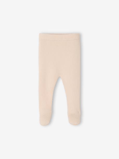 3-delige babyset met gebreid vestje + broek + muts gemêleerd grijs+rozen - vertbaudet enfant 