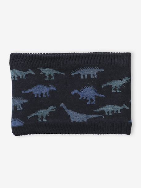 Babyset voor jongens muts + snood + wanten/handschoenen « Dinos » marineblauw - vertbaudet enfant 