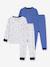 Set van 2 pyjama's voor kinderen van bedrukt katoen PETIT BATEAU blauw - vertbaudet enfant 