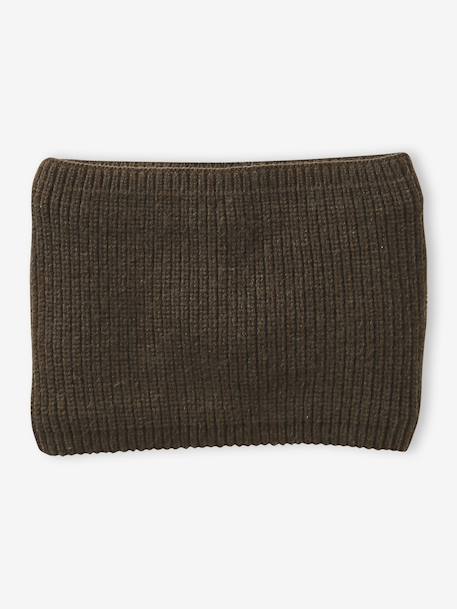 Ensemble garçon bonnet + snood + moufles/gants « Outdoor » bleu grisé+kaki - vertbaudet enfant 