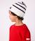 Gestreepte PETIT BATEAU muts voor kinderen van gebreide stof met fleece voering marineblauw - vertbaudet enfant 