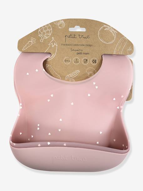 Lot de 2 bavoirs Petit miam blanc+bleu+olive+rose - vertbaudet enfant 