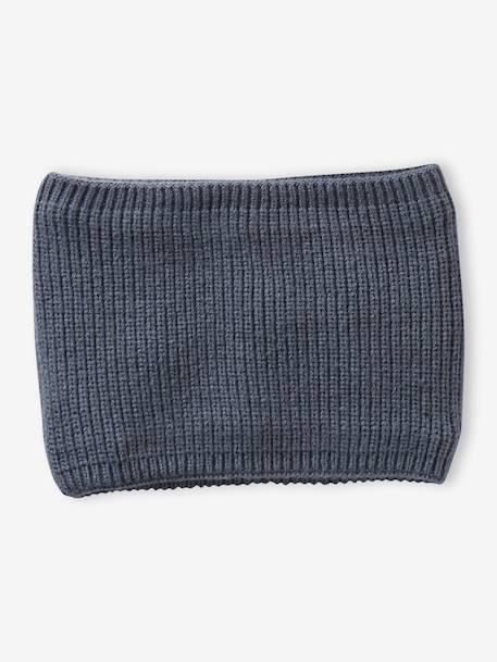 Babyset jongen muts + snood + wanten/handschoenen « Outdoor » grijsblauw+kaki - vertbaudet enfant 