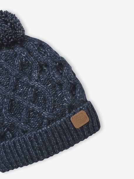 Bonnet torsadé garçon bleu chiné - vertbaudet enfant 