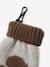 Ensemble Bonnet Péruvien Jacquard Ours Snood et Moufles beige chiné - vertbaudet enfant 