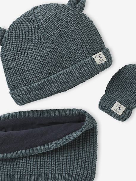 Babyset muts, snood en wanten baby groen - vertbaudet enfant 