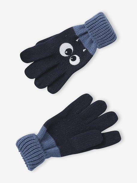 Ensemble garçon bonnet + snood + moufles/gants « Monstre » marine - vertbaudet enfant 