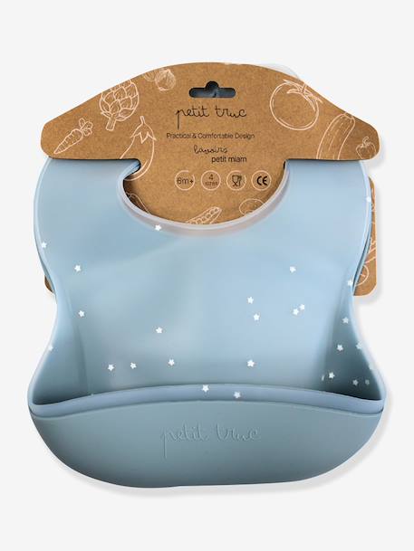 Lot de 2 bavoirs Petit miam blanc+bleu+olive+rose - vertbaudet enfant 