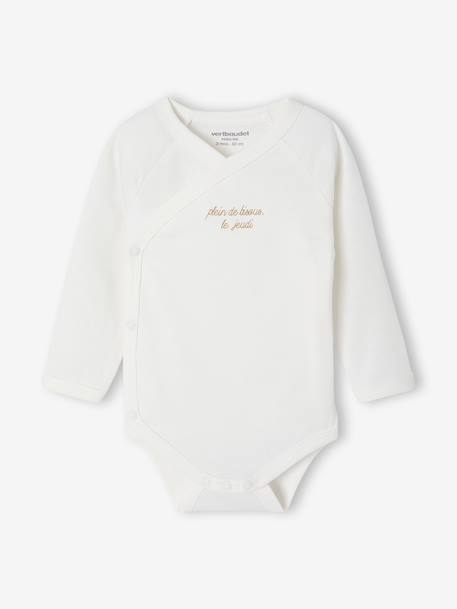 Coffret semainier de 7 bodies naissance mixte avec messages écru - vertbaudet enfant 