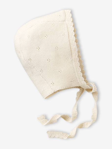 Ensemble bonnet et chaussons bébé naissance en maille ajourée écru - vertbaudet enfant 