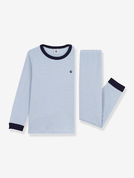 Pyjama enfant en coton à rayures gris - vertbaudet enfant 