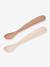 Lot de 2 cuillères ergonomiques 1er âge beige+rose pâle+vert - vertbaudet enfant 