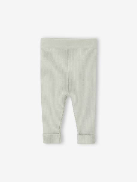 Ensemble bébé mixte gilet pantalon en tricot blanc+gris clair chiné+vert d'eau - vertbaudet enfant 