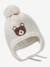 Ensemble Bonnet Péruvien Jacquard Ours Snood et Moufles beige chiné - vertbaudet enfant 