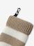 Ensemble rayé bonnet péruvien, snood et moufles bébé rayé beige - vertbaudet enfant 