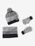 Coffret Noël bonnet Urban Park + snood + moufles/gants garçon gris chiné - vertbaudet enfant 