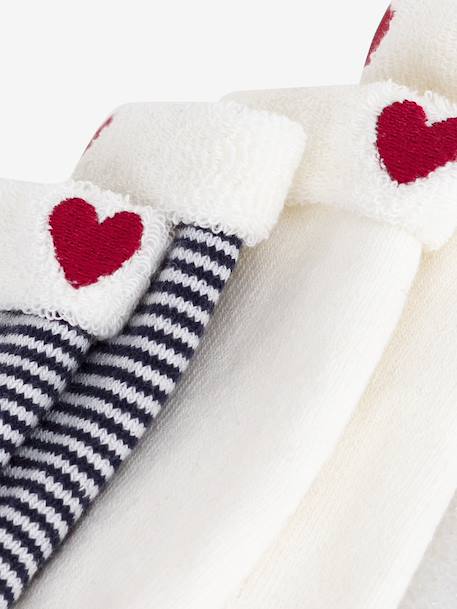 Lot de 2 paires chaussettes bébé en coton brodé marine - vertbaudet enfant 