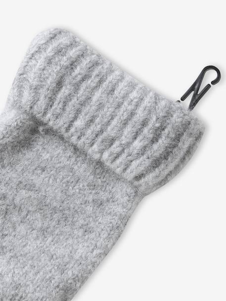 Ensemble fille bonnet, snood, gants en maille fantaisie gris chiné+ROSE - vertbaudet enfant 